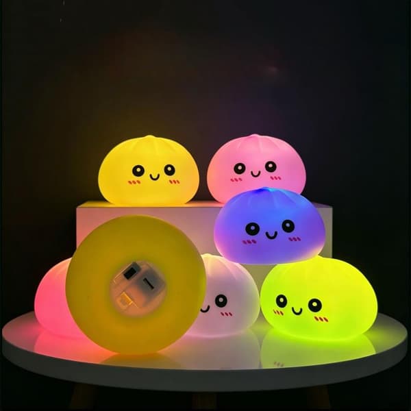 Kreativ e Dumpling LED Nattlampa Pressbar Leksak B