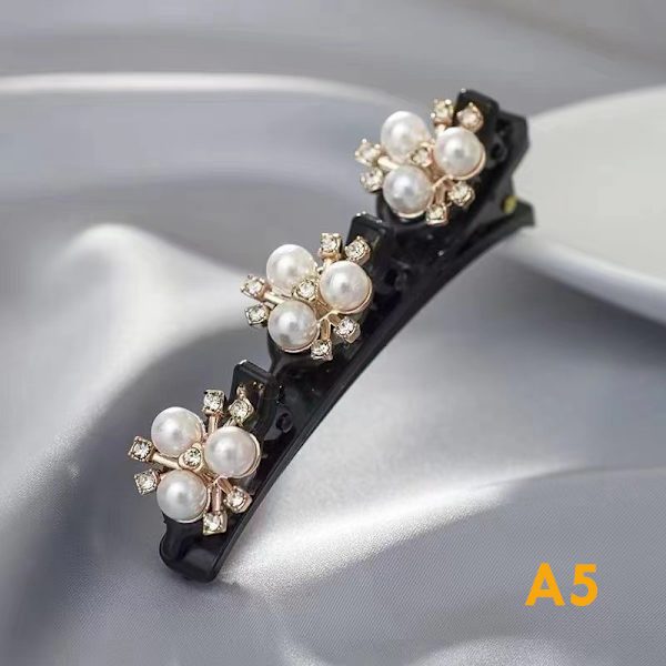 Sparkling Crystal Stone punottu hiusklipsit Double Bangs punottu A5