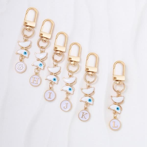 Mode sommerfugl bogstav nøglering mode rund A-Z initial bogstav P