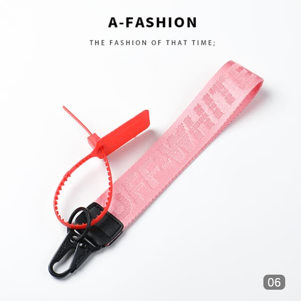 Råhvid inspireret nøglering Lanyard industriel bælte håndledsrem 3