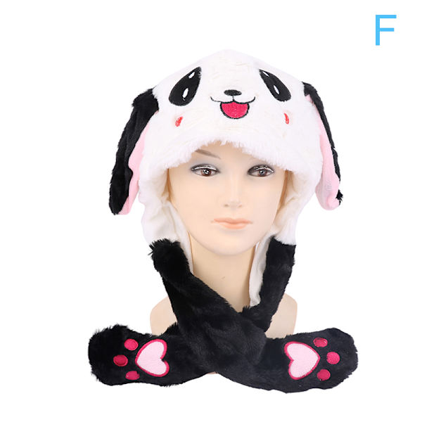 Kvinders Movable Bunny Ears Hatte Med Lys Piger Vinter Plys F