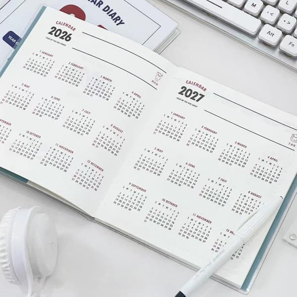 2026 Tidsplan Livsplanlegger Bok Minimalistisk Med Kalender Studie B