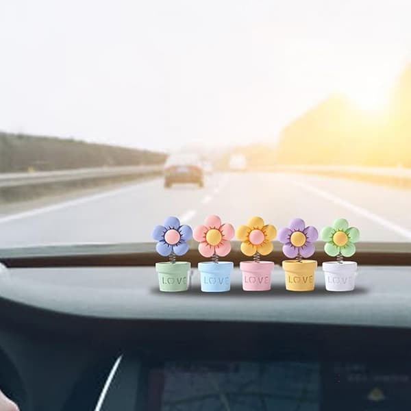 Bilrystehoved Blomsterdekoration e Sun Flower Car Shaking Hea A1