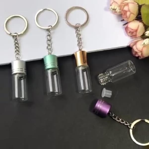 Toivepullon avaimenperä DIY-koristeluun, askarteluun, lasipullo P A7