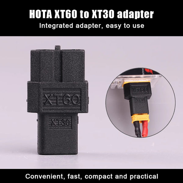 1/2 stk. HOTA XT60 hun til XT30 han adapter til RC fly Ba 1Pc