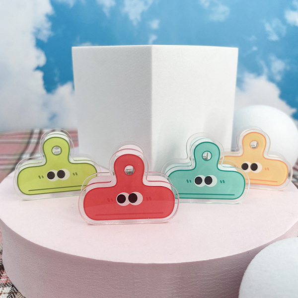 Flerfärgad e Face Akryl Binder Clip Planner Clips Pappersklämma A1