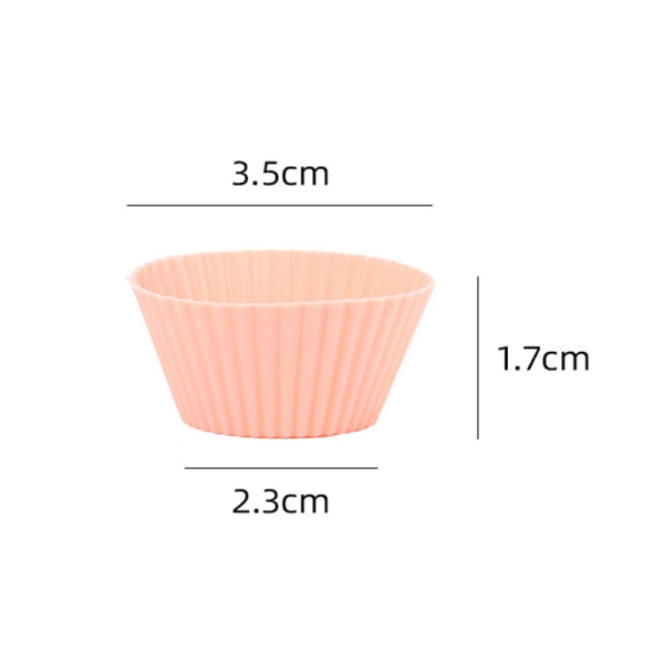 10 stk/sett Silikonkakeform rund muffinskopp Silikon M Pink S