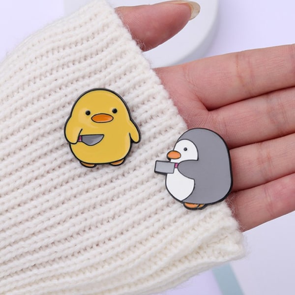 dvs. Killer Emalje Pins Chick Little Penguin Dolk Brosjer Lap A4