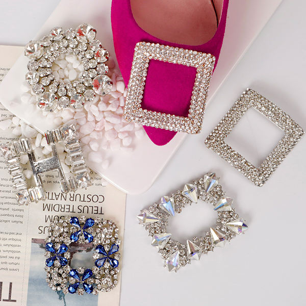 1 stk krystalsko Clip Rhinestone Brudefestsko til bryllup A A4