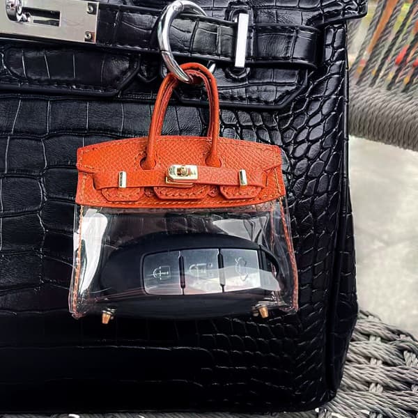 Mode Kvinnor Mini Kosmetisk Väska Bilnyckel Pack Pendel Transparant Red