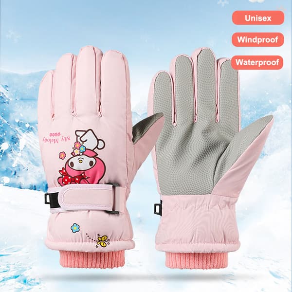 Sanrio Melody Kuromi Vinter Børnefleecehandsker Udendørs Varme A8