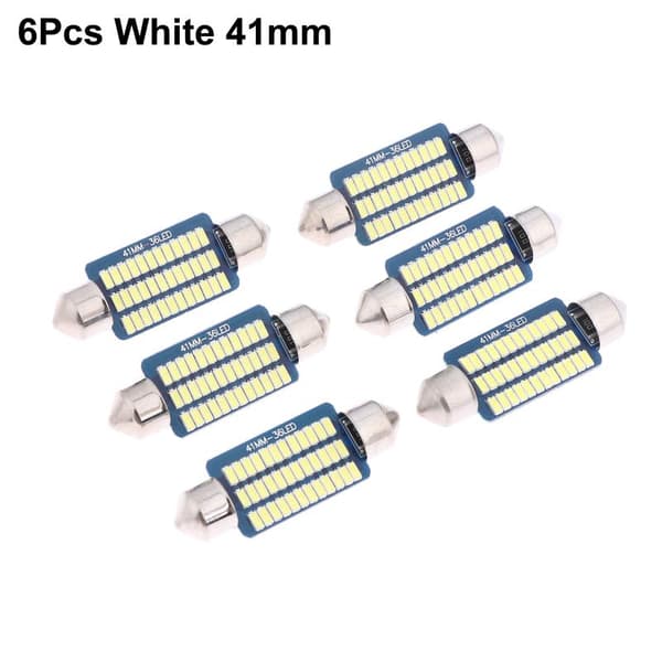 6 st C5W LED-lampor Canbus Festoon LED för bilinteriör registreringsskylt A4