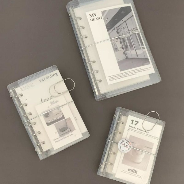 M5 A6 Diagonal PP Tre Fold PP Løs Notesbogomslag Mini Porta White A7