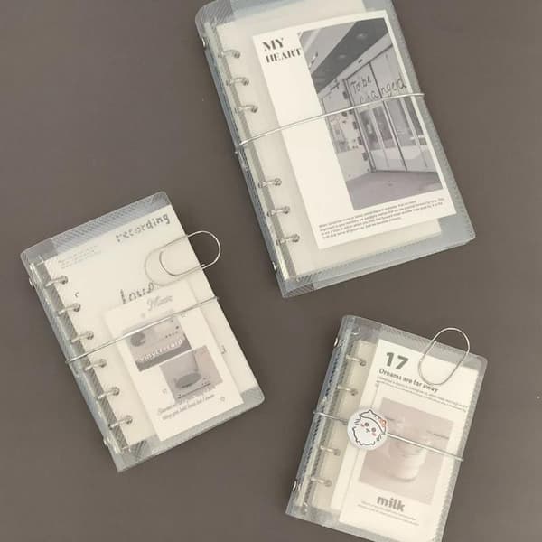 M5 A6 Diagonal PP Tre Fold PP Løs Notesbogomslag Mini Porta White M5