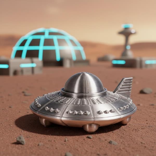 3D-printad UFO-prydnad lämplig för rymdentusiasters D