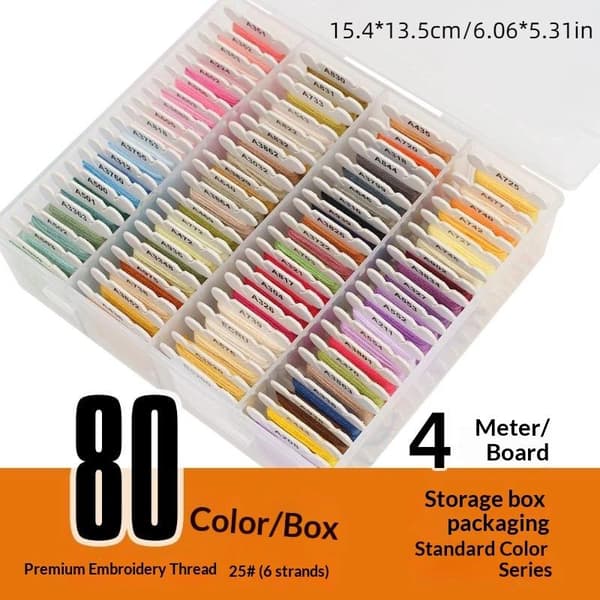 40/80 farger broderitråd DIY flerfarget broderigarn W A1