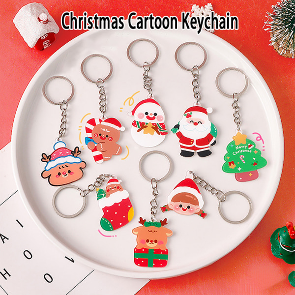 e Cartoon Christmas nøkkelring Akryl anheng nøkkelring bag Access A7
