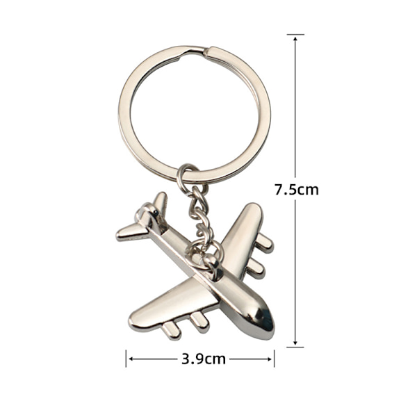 Creative Retro 3D Airplane Metal Keychain Pendant Keyring Key C 1pc