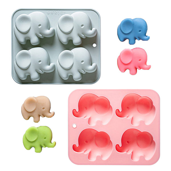 4-hulls Baby Elephant Silikonform e Dyrefondant Godteri Choco Blue