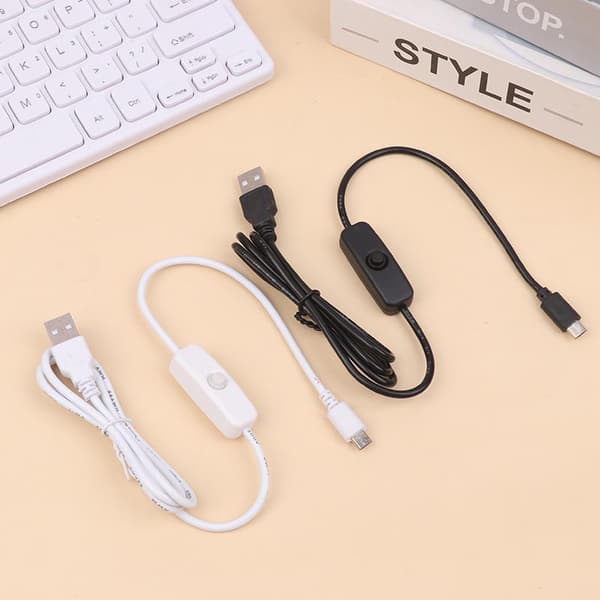 miniUSB-jatkokaapeli virtakytkimellä miniUSB-jatkoon White 1PC