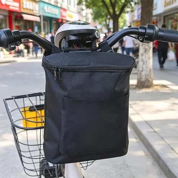 Multifunktionel cykeltaske med stor kapacitet til frontmontering med lynlås C