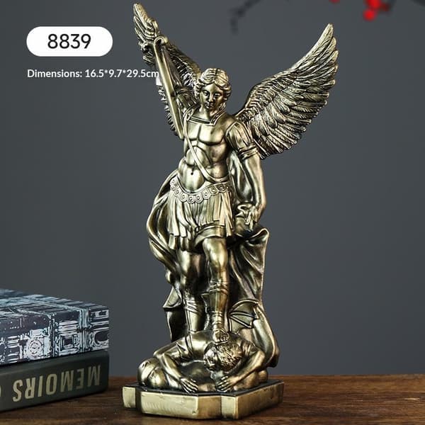 St. Michael Staty för Hemskydd Katolsk Helgon Skulptur S
