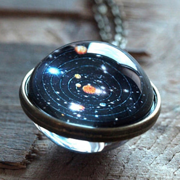 Solar System Halskjede anheng Galaxy dobbeltsidig anheng Unive