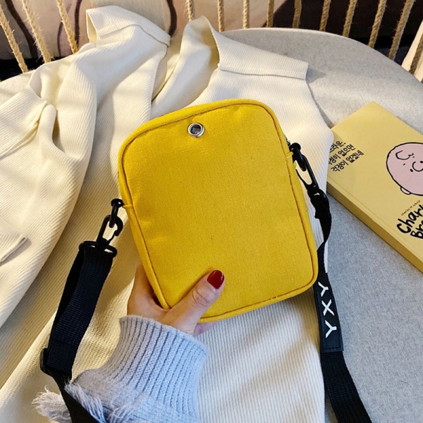Mote skulderveske for kvinner Casual Canvas Handbag Outdoor Girl Yellow