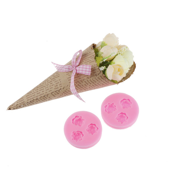 3D Rosblomm Silikonform för Fondant, Kakdekoration, Choklad, Socker