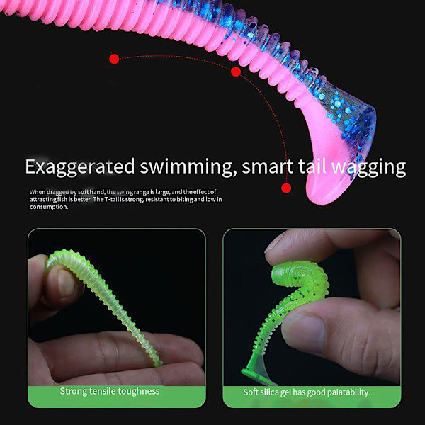 8 stk Aohu Long Casting Road Runner 7.5CM3.65G Skrue T-tail Roa D