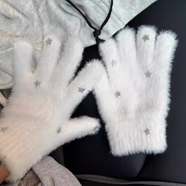 First Snow Star Gloves Cashmere-liknande Warm Winter Girl New Year A4