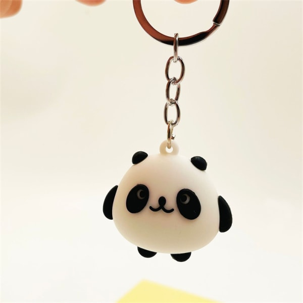 Creative Cartoon Panda Keychain e Animal Pendants Car Bag Keyri A