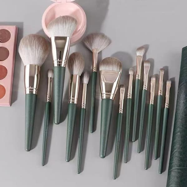 14 stk. makeupbørster, bløde, luftige makeupredskaber, kosmetisk pudder E A3