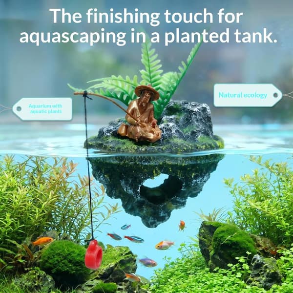 Mini Akvarium Kunstig Landskabsudsmykning Flydende Ø Fis A2