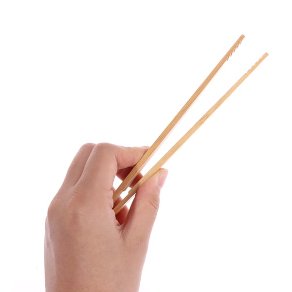 2st Bambu Tång Trä Rostat bröd Sallad Tång Tång Klämma för matlagning