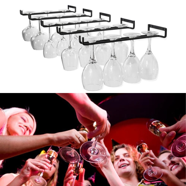 1st 30cm Stemware Vinglasställ Väggmonterbart smidesjärn