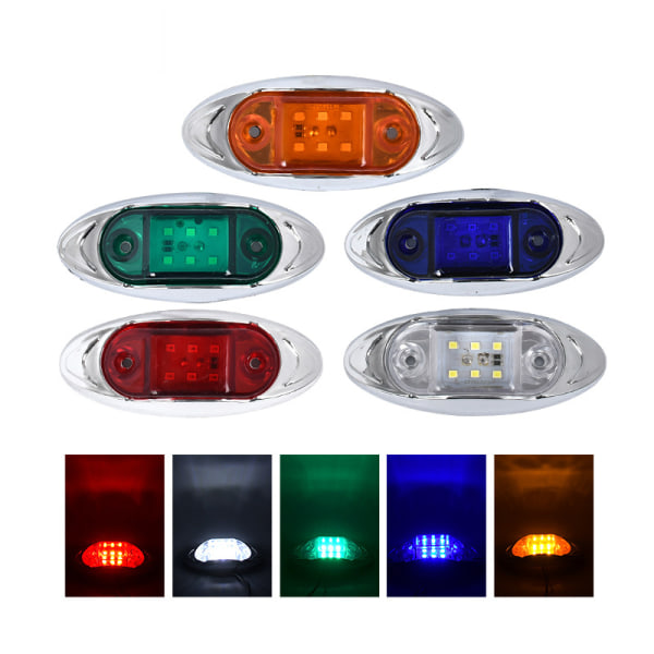 12V 24V Auto 6LED Signal Lys Side Marker Trailer Signal Lampe Blue