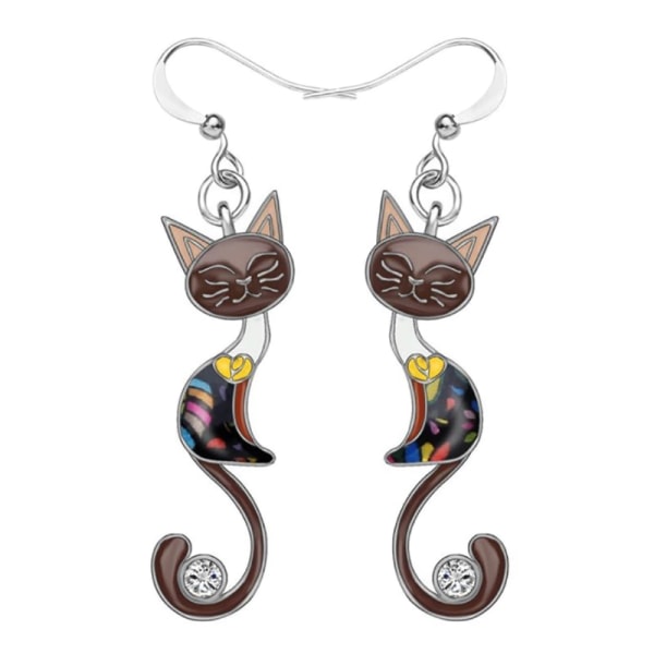 Milangirl Colorful Small Cat Ear Dangle Örhängen för kvinnor Dang A4