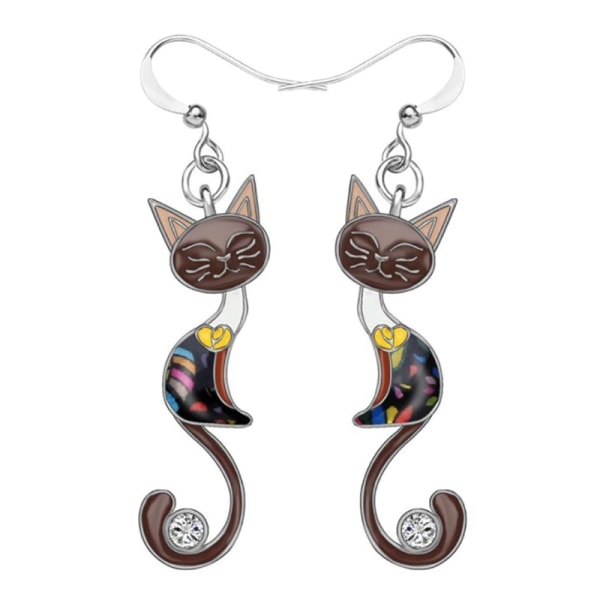 Milangirl Colorful Small Cat Ear Dangle Örhängen för kvinnor Dang A6