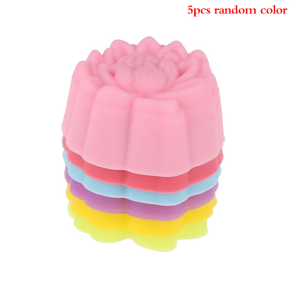 5 stk. 3/5 cm Lotus silikoneform kage muffin bagning nonstick genbrug 3cm 5pcs