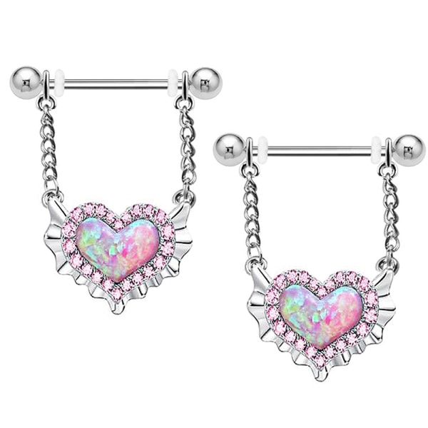 1 st Sweet Heart-formad navel Ringar Nipple Rings Lip Nails A2