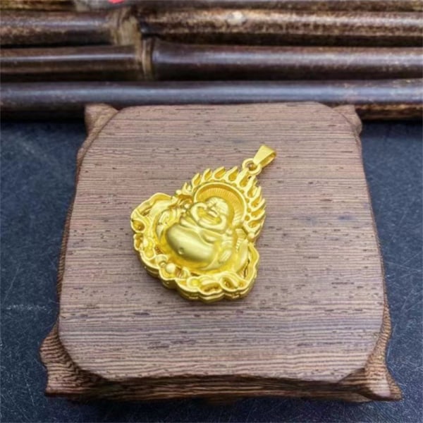 Buddhistisk Guanyin anheng Halskjede Gullbelagt stil Ornament M A1