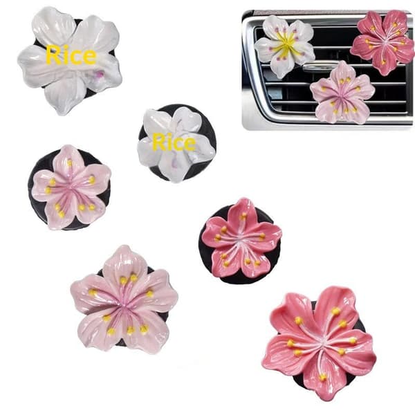 2 stk bilblomstformede parfymeklemmer for luftkondisjoneringsuttak White