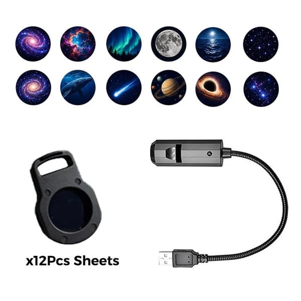 1 sæt USB-stik i planetprojektionslampe indretning atmosfærelys D