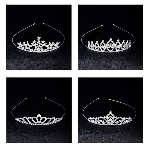 Prinsessekrone for jenter Rhinestone Krystall Hårbånd Brudehode A20