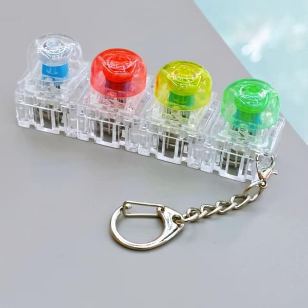 Bärbar Click Fidget Väskberlock Transparent Regnbågsnyckelring T A3