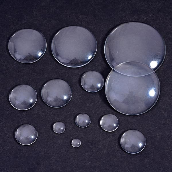 10/50 ST 6-40mm Runda Klara Glas Cabochon Platt Baksida Transparent A5