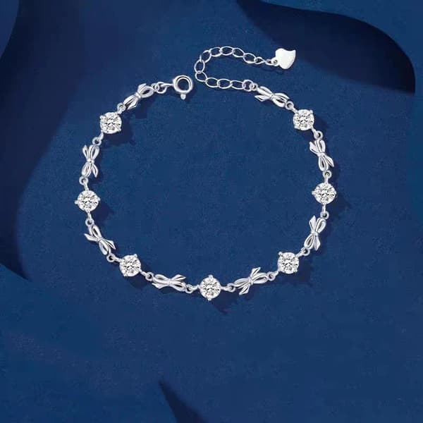 1 st silverrosettarmband med glänsande kubisk zirkonia justerbart C