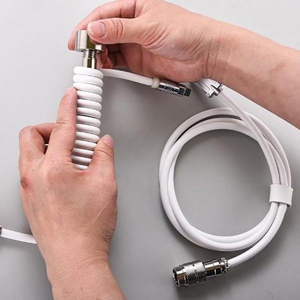 Spolat tangentbord Kabelskydd Rod Spolat tangentbord Kabel Weig Silver