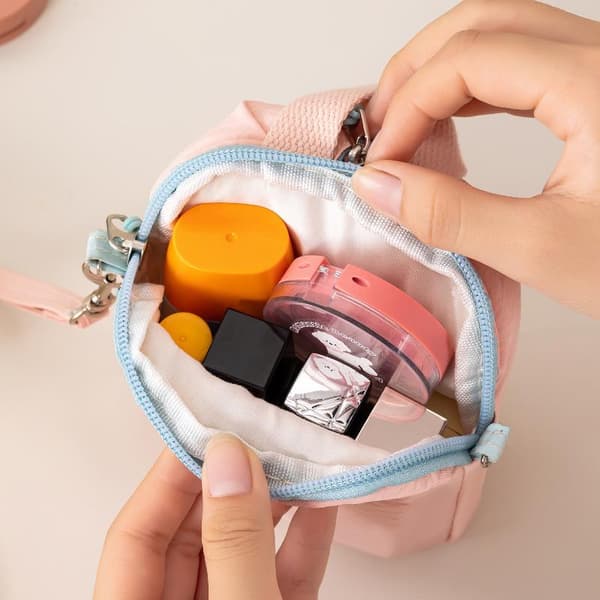 Bärbar Mini Förvaringsväska för Sanitetsservetter Diskret Menstruation Pink